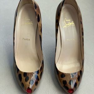 Christian Louboutin Patent Leather Leopard Heels